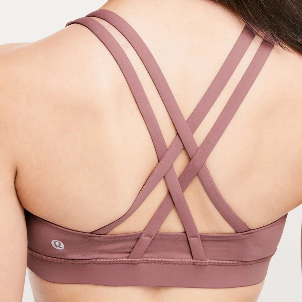 Lululemon Energy Bra Size 6 Spanish Rose Pink Strappy Medium Support - Picture 2 of 5